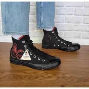 ⭐Converse x Dungeons & Dragons Chuck Taylor All Star Black Red Womens 8 A09886C